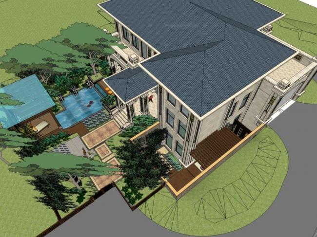 SketchUp Landscape Designs: Villa, Courtyard, and Classical Styles