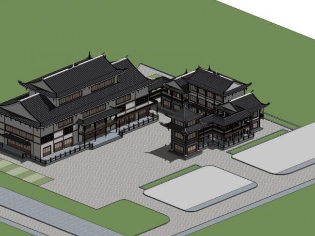 SketchUp Model of Ancient Chinese Multi-Story Theater Architecture