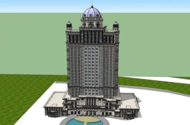 Classical High-Rise Hotel Model in SketchUp-BIM WORLD