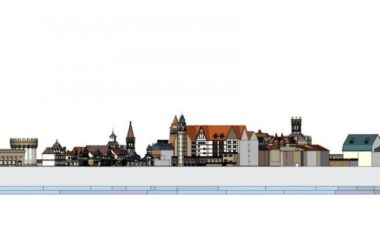 SketchUp Business Model: Multi-Story Classical Commercial Pedestrian Street-BIM WORLD