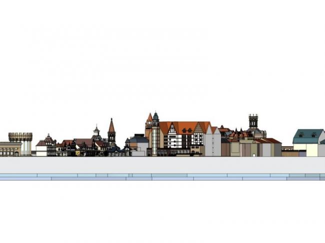 SketchUp Business Model: Multi-Story Classical Commercial Pedestrian Street
