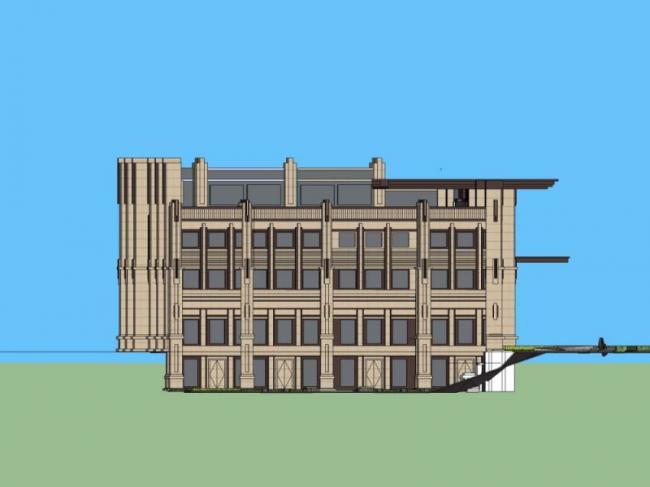 SketchUp Business Model: Modern Multi-Story Commercial Club Design