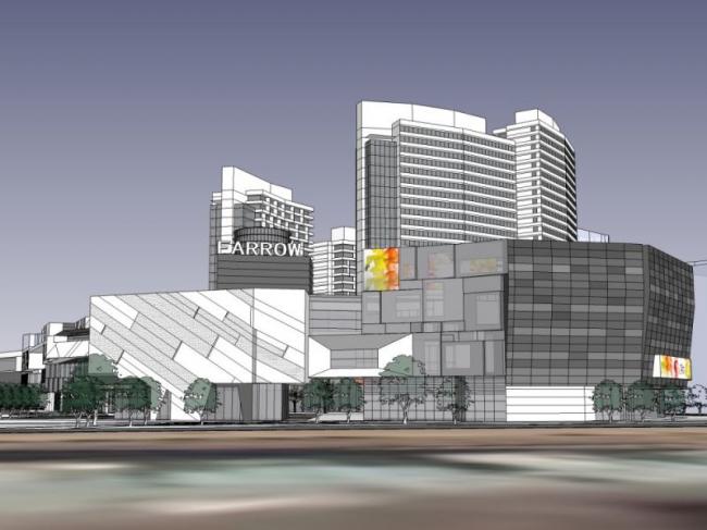 SketchUp Business Model: Modern Multi-Story Commercial Street Design