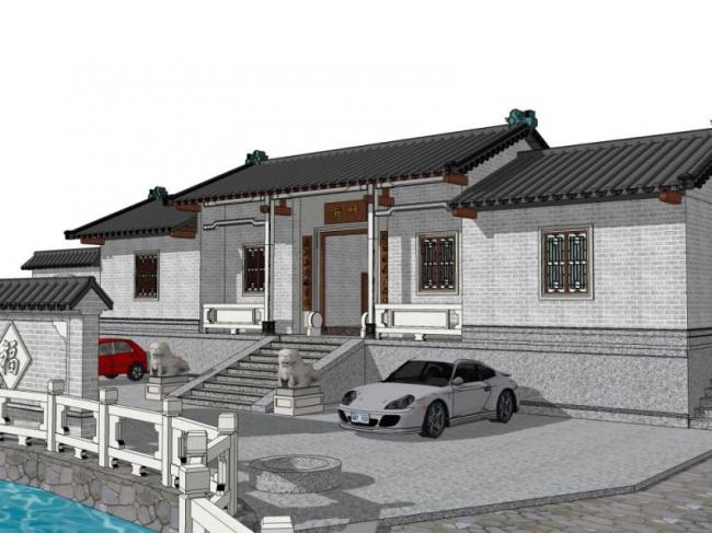 SketchUp Residential Models: Low-Rise, Traditional, and Chinese-Style Designs
