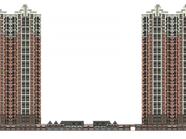 Classic-Style High-Rise Residential Building with Ground Floor Commercial Space | SketchUp Model
