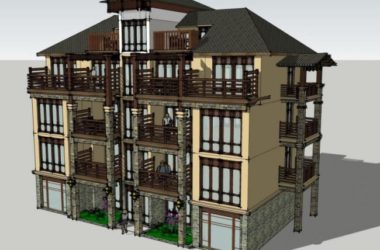 SketchUp Residential Model: Multi-Story Classical Style Home-BIM WORLD