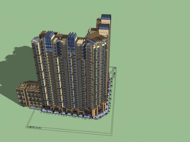 Modern Multi-Story Residential Buildings with Ground Floor Commercial Spaces | SketchUp Model