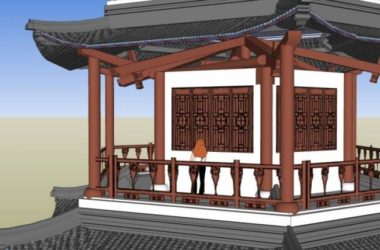 SketchUp Model of Ancient Chinese Architecture: Multi-Story and Hexagonal Attics-BIM WORLD