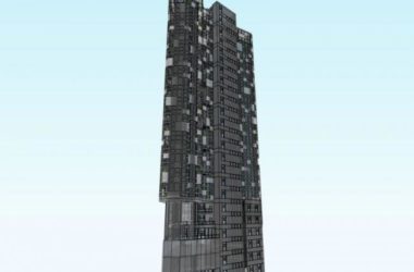 Modern High-Rise Office Building Model in SketchUp-BIM WORLD