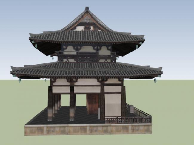SketchUp Model of Ancient Chinese Multi-Story Temple Pagodas and Traditional Architecture