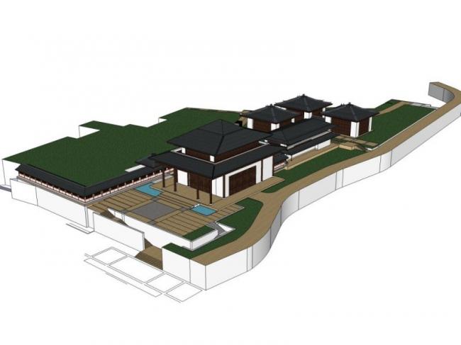 SketchUp Cultural Model: Multi-Story Exhibition Complex Featuring Traditional Chinese Architecture