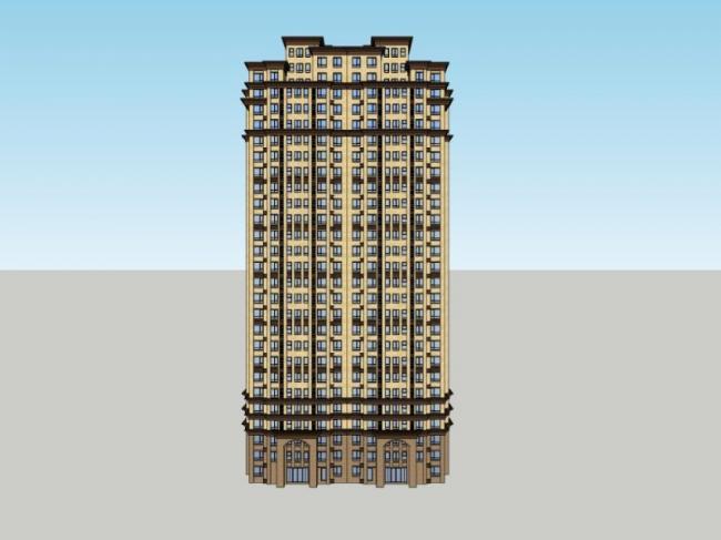 SketchUp Residential Models: Classical-Style High-Rise Buildings