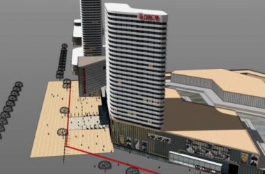 SketchUp Complex Model: Multi-Story Modern Commercial Building with Offices and Hotel-BIM WORLD