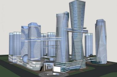 SketchUp Complex Model: Modern Super High-Rise Commercial, Office, and Hotel Tower-BIM WORLD