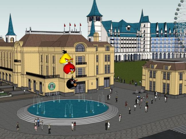SketchUp Business Model: Multi-Story Commercial Building in French Classical Style