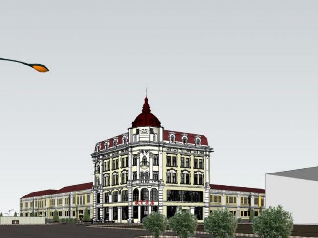 SketchUp Cultural Model: Multi-Story Bookstore in Classical Architectural Style