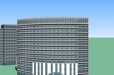 Modern High-Rise Hotel Model in SketchUp-BIM WORLD