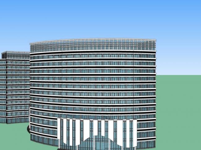 Modern High-Rise Hotel Model in SketchUp