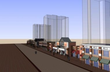 SketchUp Business Model: Modern Low-Rise Commercial Pedestrian Street Design-BIM WORLD