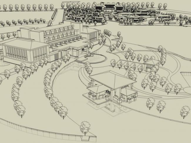 SketchUp Business Model: Modern Multi-Story Clubhouse Design