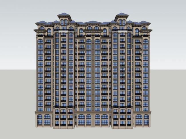 SketchUp Residential Models: High-Rise Buildings in Classical Style