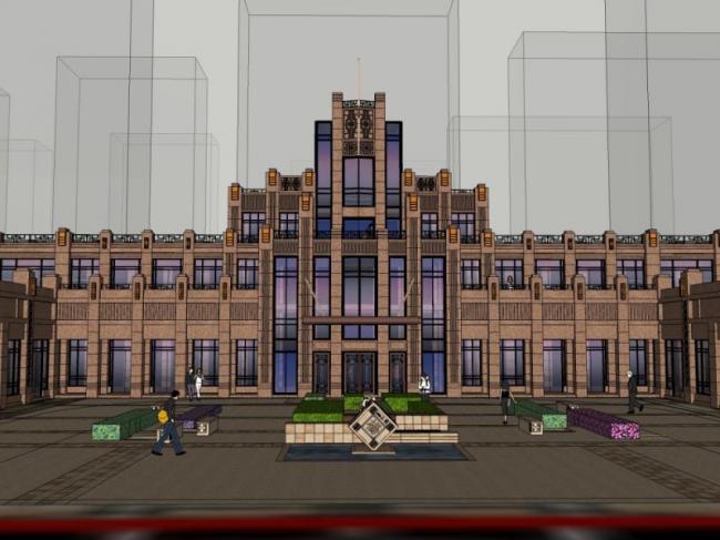 European-Style Entrance and Classical Design in SketchUp Residential Model