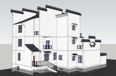 Modern Multi-Story Huizhou-Style Residence | SketchUp Residential Model-BIM WORLD