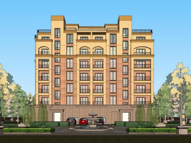 SketchUp Residential Model: Multi-Story Classical Style Home Design