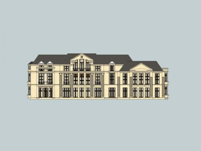 SketchUp Residential Model: Multi-Story European Classical Style Home
