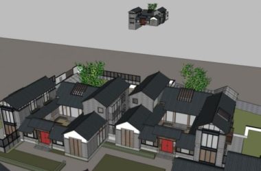 SketchUp Residential Design: Multi-Story Home with Courtyard in Chinese Style-BIM WORLD