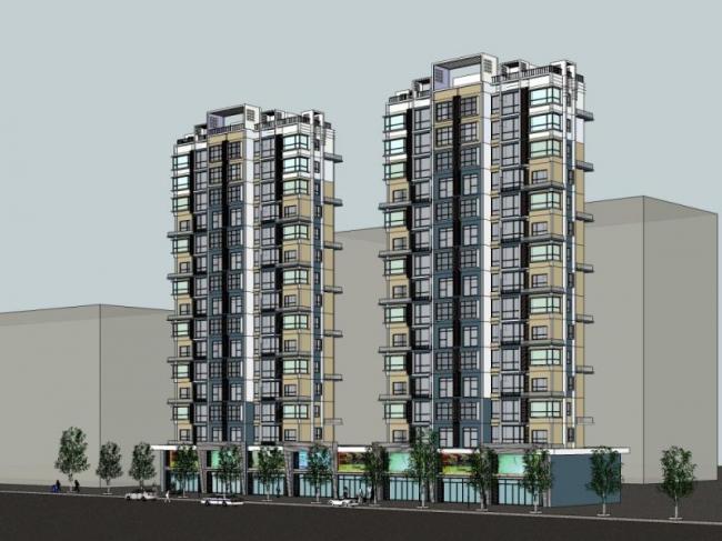 Modern High-Rise Residential Building Models in SketchUp