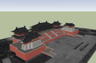 SketchUp Model of the Multi-Story Daming Palace Hanyuan Hall in Classic Chinese Architecture-BIM WORLD