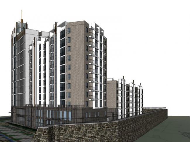 Modern High-Rise Residential Building Models in SketchUp