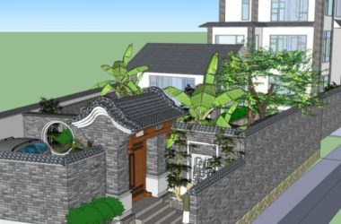 Modern Multi-Story Chinese Residence SketchUp Model – Dali Style-BIM WORLD