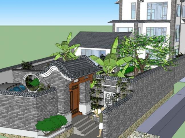 Modern Multi-Story Chinese Residence SketchUp Model – Dali Style