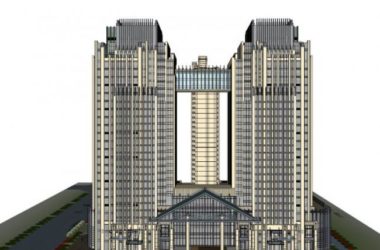 SketchUp Complex Model | Ultra-High-Rise Commercial, Residential, and Office Building in Classical Style-BIM WORLD