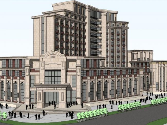 SketchUp Business Model: Modern High-Rise Guild Hall Design