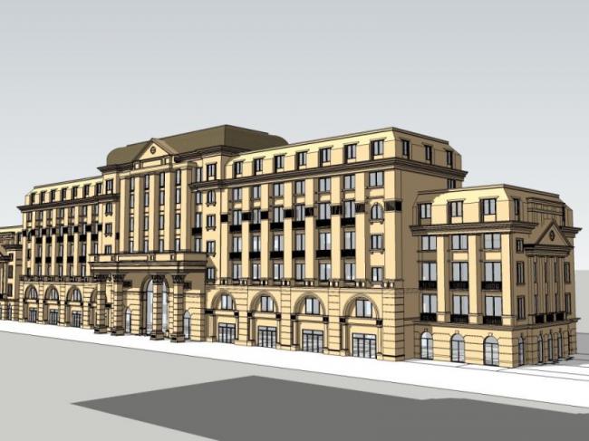 SketchUp Business Model: Modern Multi-Story Clubhouse Design
