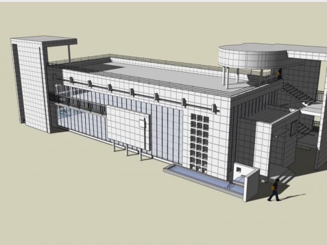 SketchUp Business Model: Modern Multi-Story Sales Office Design