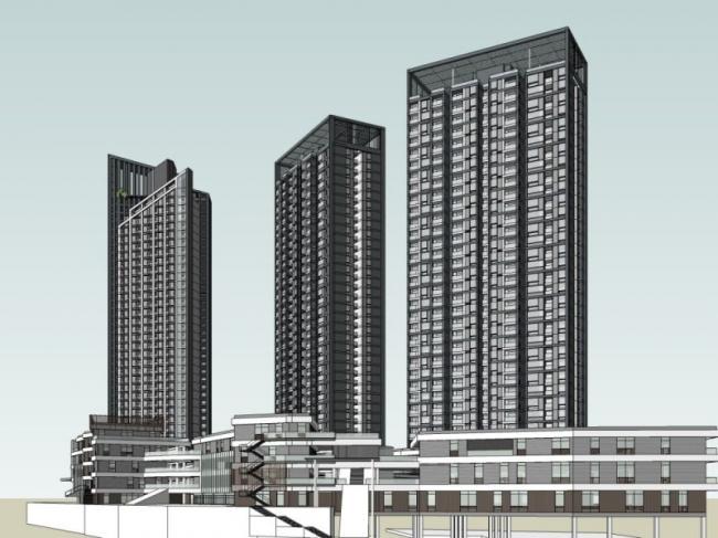 SketchUp Model of a Modern Super High-Rise: Commercial, Residential, and Office Spaces