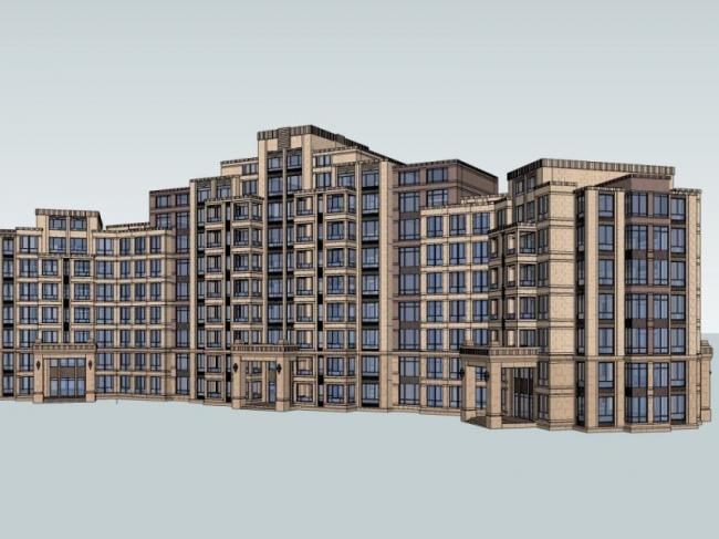 Modern Multi-Story Residential Model in SketchUp