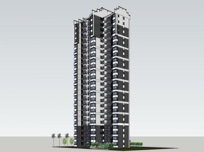 SketchUp Residential Models: Modern Chinese-Style High-Rise Buildings