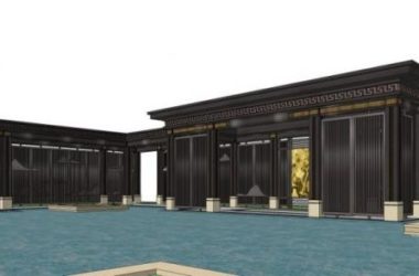 SketchUp Cultural Model: Chinese Corridor Featuring Traditional Chinese Design-BIM WORLD
