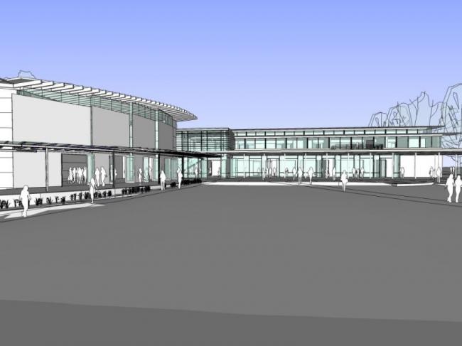 SketchUp Business Model: Modern Multi-Story Clubhouse Design