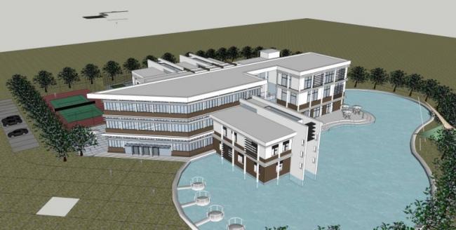 SketchUp Business Model: Modern Multi-Story Clubhouse Design