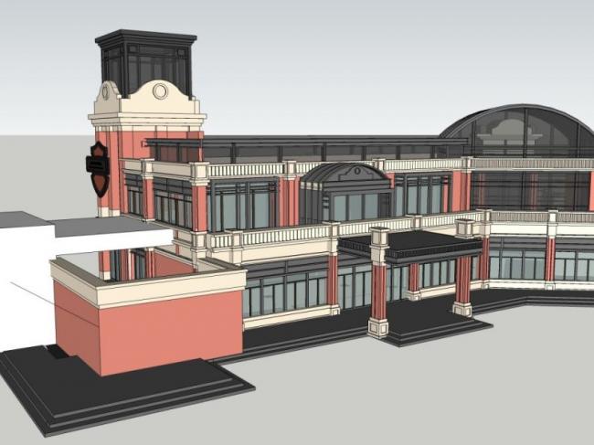 SketchUp Business Model: Modern Low-Level Clubhouse Design