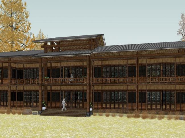 Modern Chinese Style Residential Model in SketchUp