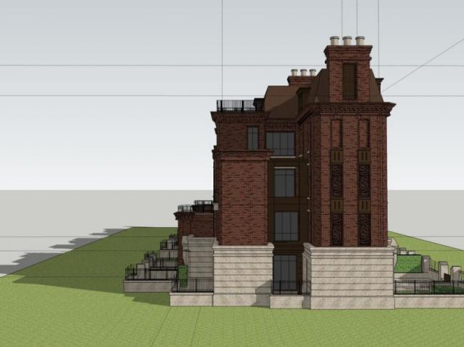 SketchUp Residential Model: Multi-Story Classical European Townhouse
