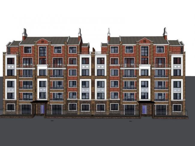 Classical Multi-Story Residential Model in SketchUp
