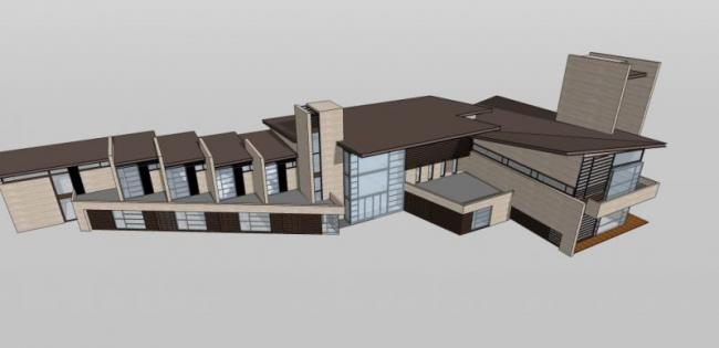 SketchUp Business Model: Multi-Story Modern Chinese Style Club Design